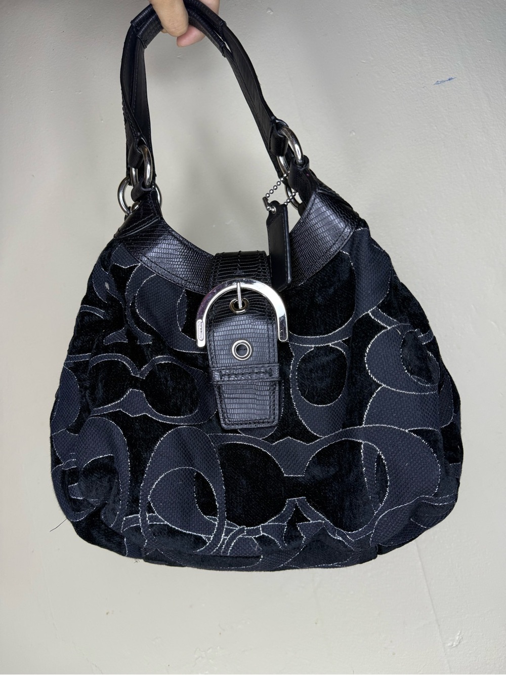 Coach Soho Velour Lurex Signature Hobo shoulder bag